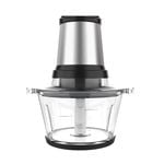 Powerful 400W Electric Food Processor & Chopper, 2L Glass Bowl, 4 Steel Blades