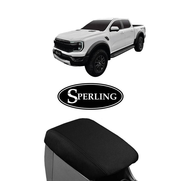 For Ford Ranger (py) Platinum, Raptor, Stormtrak (phev) 2022 - Current Sperling Custom Black Neoprene Black Car Console Cover