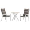 FurnitureOkay Mosman-Capri 3-Piece Sintered Stone Outdoor Dining Setting - White