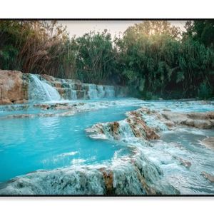 River With a Waterfall in Middle  Print 100% Australian Made 90x60cm  (Poster)