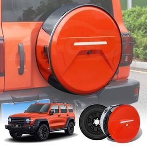 Spare Wheel Cover with Fake Tyre for GWM Tank 300 2023-Onwards Stainless Steel Protective Orange