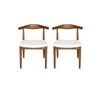 Sk Designer Living | Pack Of 2 | Replica Hans Wegner Elbow Chair Ch20 - Walnut & White