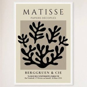 Galrie Henri Matisse Exhibition Print - Captivating Art at Berggruen & Cie (Black), White Frame, A2 42 x 60cm (16 x 24inch)