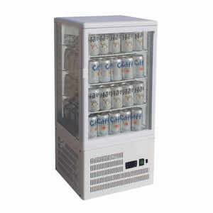 Thermaster TCBD78W Four-Sided Countertop Beverage Display Fridge White