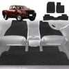 6D Diamond Car Floor Mats for Nissan Navara King Cab 2015-Current-Full Set-Black-Outback GT