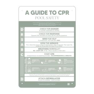 Designer Pool CPR Safety Sign Green
