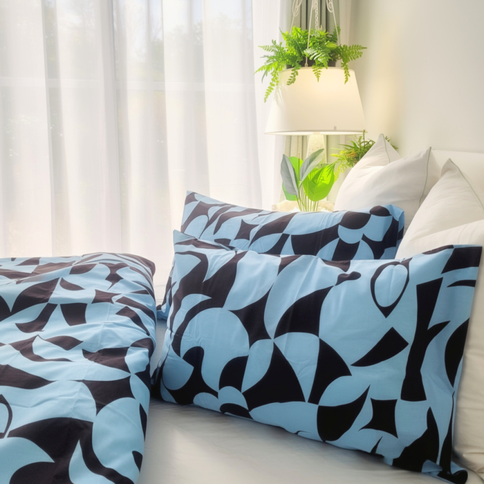 Standard Pillowcase – 100% Cotton (Brown/Blue)