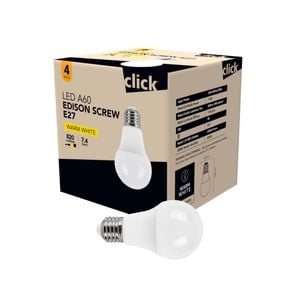 Click A60 ES LED 810lm Warm White 7.4W Globe - 4 Pack