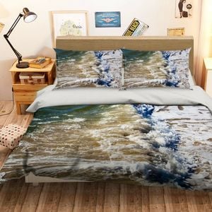 3D Beach Waves Foam 293 Bed Pillowcases Quilt King Size