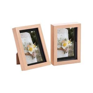 Nicola Spring Shadow Box Frames - 5 x 7" with 4 x 6" Mount - Light Wood - Pack of 2