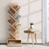 Homfurn 7-tier Novelty Bookshelf – Tree Design, Wall-mountable, 124cm Tall, Oak