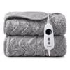 Dreamaker Felix 500gsm Faux Fur Washable Electric Heated Throw Blanket Silver Grey 180 x 200cm | Overheat Protection & Auto-Off