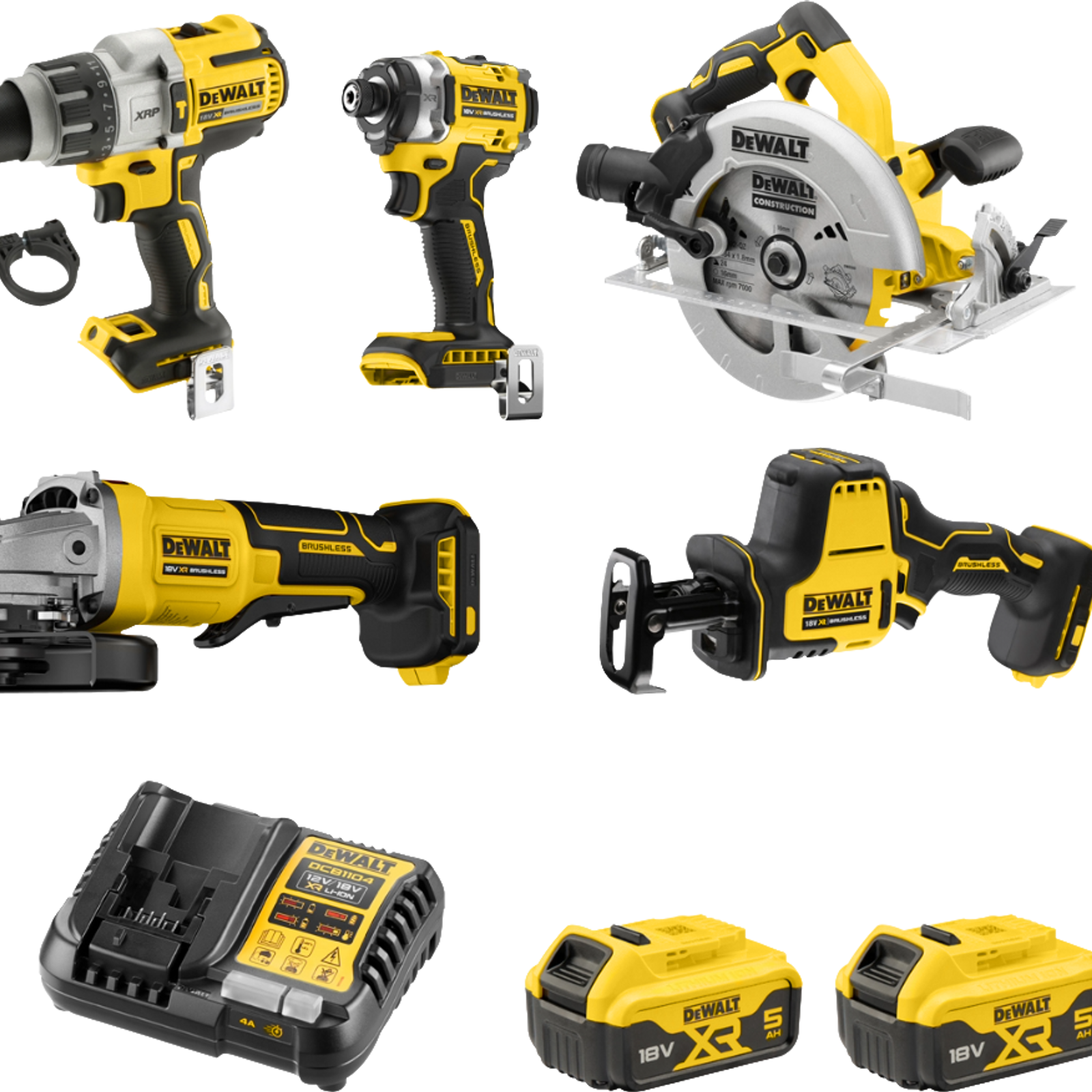 DeWalt 18V XR 5.0Ah Combo Kit - 15 Piece DCZ1585P3-XE