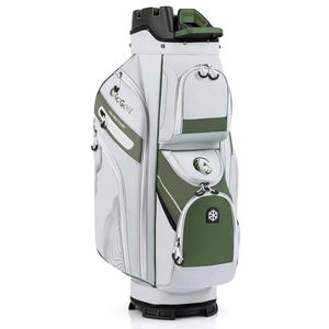 Costway Golf Cart Bag Molded Lock Top Golf Travel Bag-Grey
