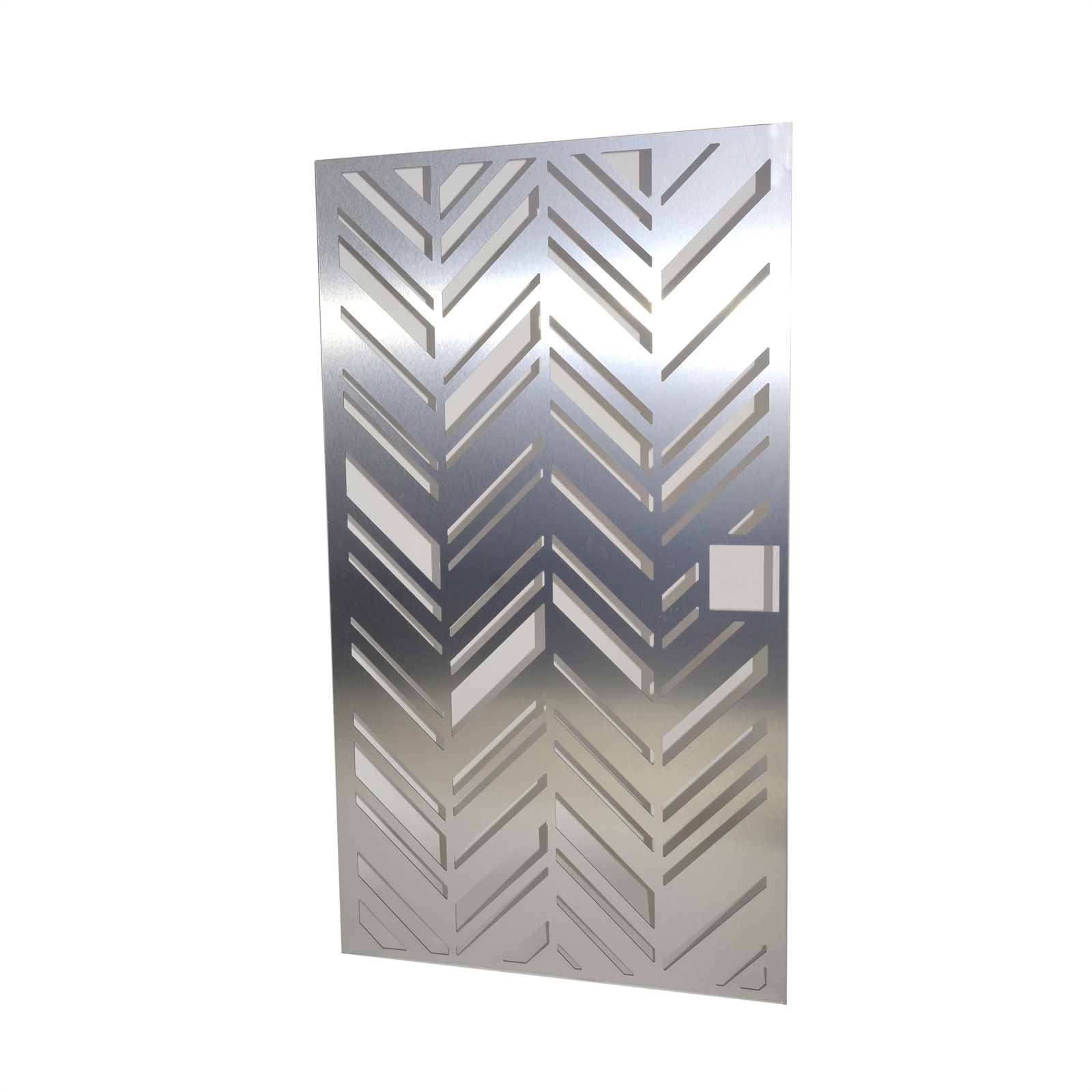 ProtectorAl 930 x 1705mm Brushed Silver Herringbone Deco Aluminium Gate Panel product image