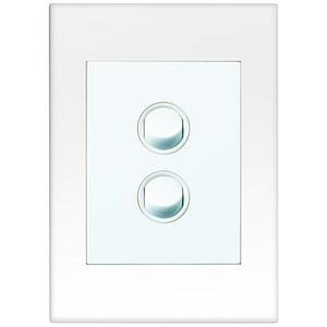 HPM VIVO 2 Gang Wall Switch - White