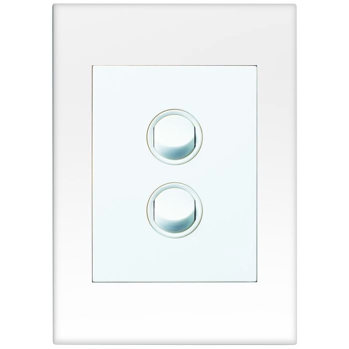 HPM VIVO 2 Gang Wall Switch - White