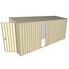 Build-A-Shed 1.2 x 4.5 x 2.0m Tunnel Shed Tunnel Hinged Door with 1 Sliding Side Door - Cream