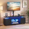 Advwin 130cm LED TV Cabinet w/ Mount Adjustable Entertainment Unit Stand w/ Power Outlet & Cabinet Black