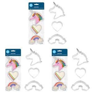 9pc R&M Stainless Steel Unicorn Cookie Cutter Set - Silver