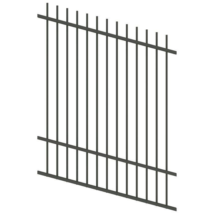 ProtectorAl 350 - 1200 x 1500mm Woodland Grey Raked Up to 15º Picket Top Pool Fence Panel