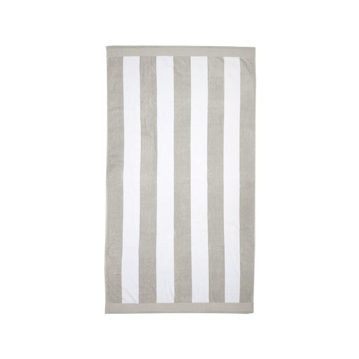 Bambury Ultra soft Classic Stripe Beach Towel Pebble Cotton Home decor