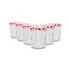 Argon Tableware 250ml Glass Jam Jars With Airtight Red Gingham Lids - Set Of 6 Empty Screw Top Kitchen Storage Preserving Jar
