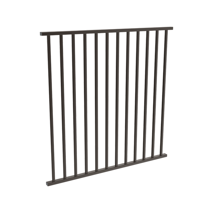 ProtectorAl 350 - 1200 x 1200mm Black Aluminium Flat Top Pool Fence Panel With Square Picket
