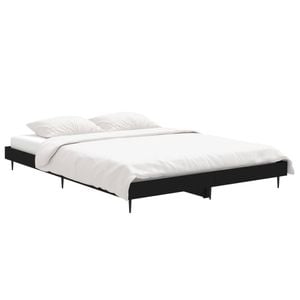 vidaXL Bed Frame Slat Bed Base Black 137x187 cm Double Size Engineered Wood