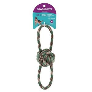 Paws & Claws Military 22cm Knotted Double Tugger Toy Assorted
