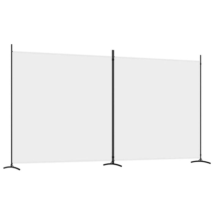 vidaXL 2-Panel Room Divider White Fabric Privacy Screen Room Separator Folding