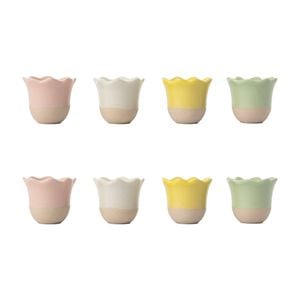 2x 4pc Jamie Oliver Mixed Colour Big Love Excellent Stoneware Egg Cups 6cm
