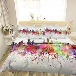 3D Graffiti City 77 Bedding Set Pillowcases Quilt Duvet Cover Set Queen King