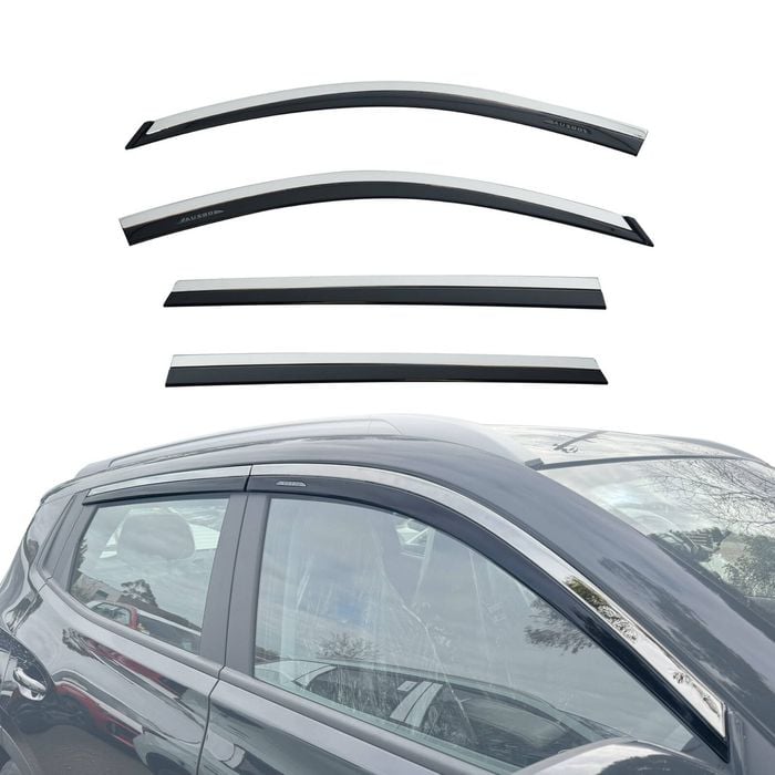 AUSGO Stainless Trim Weather Shields For Chery Tiggo 4 Pro 2024-Onwards Weathershields Window Visors Wind Deflectors