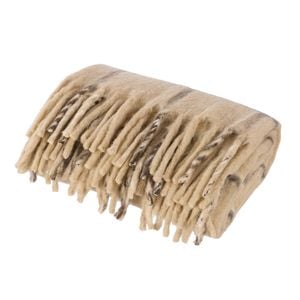 Amalfi Eden Wool Blend Woven Decorative Throw – Taupe & Brown