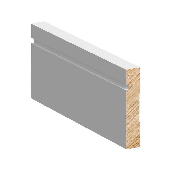 Porta 92 x 18mm 2.7m Shadow Line Primed FJ Pine Architrave and Skirting