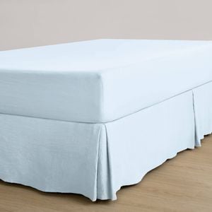 Dreamaker Superfine Washed Microfibre Pleated Valance Ice Blue Double Bed