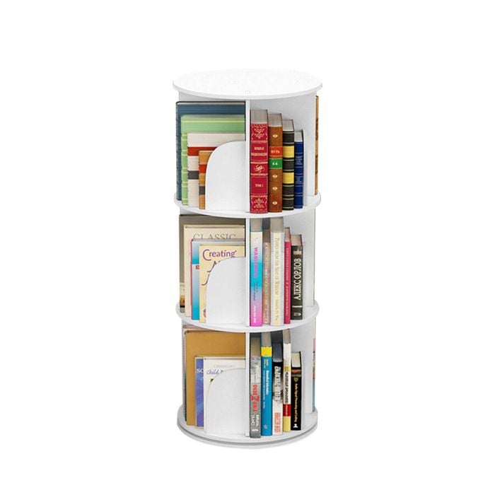 Lauft 3-tier Rotating Book Storage Shelf Bookcase Rotating Display Stand Shelf