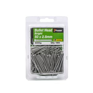 Paslode 50 x 2.8mm 500g Bright Steel Bullet Head Nails - 190 Pack
