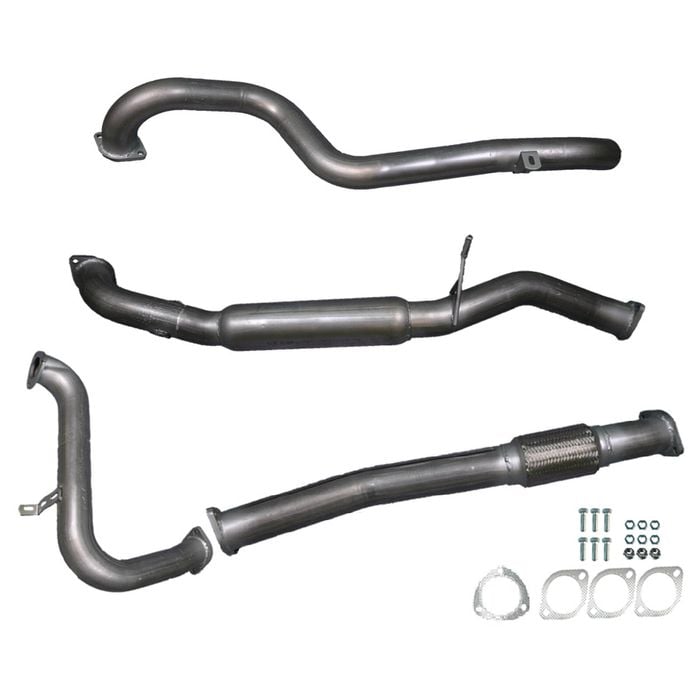Ignite Exhausts Turbo Back For Nissan Gu Patrol 3l Leaf Spring Ute 3" No Cat With Hotdog Raw Aluminised Steel