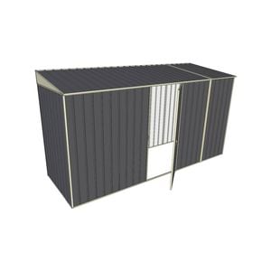 Build-A-Shed 1.2 x 3.7 x 2.0m Skillion Single Hinged Side Door Shed - Grey