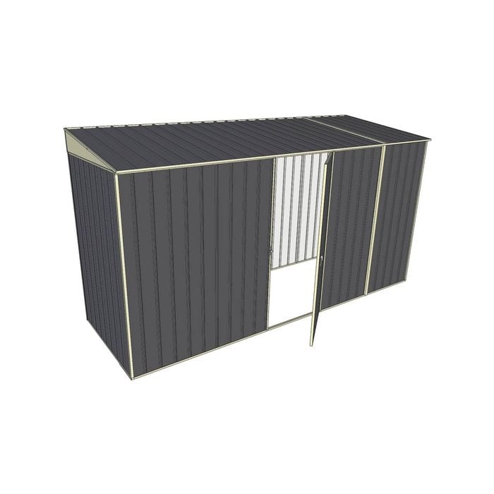 Build-A-Shed 1.2 x 3.7 x 2.0m Skillion Single Hinged Side Door Shed - Grey