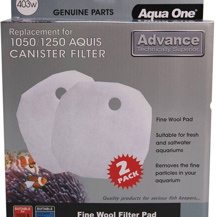 Aqua One Aquis Advance 1050/1250 Wool Pad (2pk) 403w (25403w)