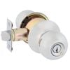 Lockwood Polished Stainless Steel Symmetry Imperial Entrance Knobset