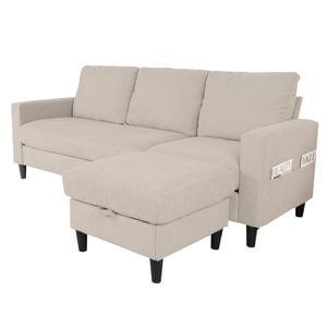 Ufurniture 3 Seaters L-Shaped Sofa Beige