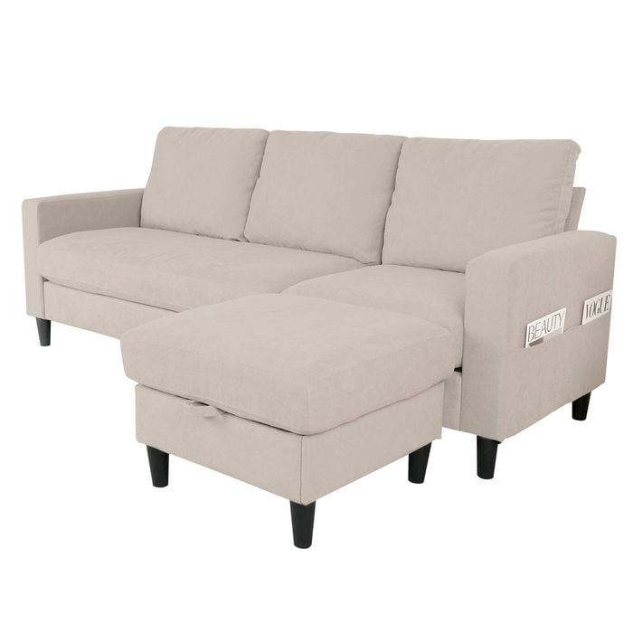 Ufurniture 3 Seaters L-Shaped Sofa Beige