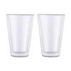 2pc Maxwell & Williams Blend Double Wall Conical 400ml Glass Cup Set - Clear