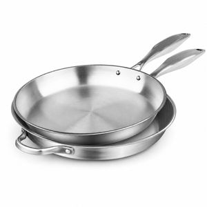 SOGA Stainless Steel Induction Fry Pan Set 22cm & 34cm