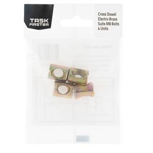 Taskmaster M8 Electro Brass Cross Connector Dowel - 4 Pack