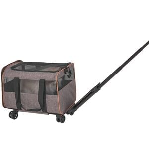 VEVOR 450x305x305mm Cat Carrier Grey with Wheels Airline Approved Rolling Pet
